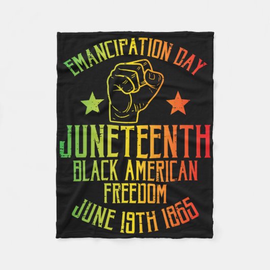 Juneteenth Black American Freedom June 19th Emanci Fleece Deken (Voorkant)