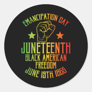 Juneteenth Black American Freedom June 19th Emanci Ronde Sticker