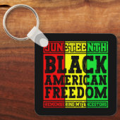 Juneteenth Black American Freedom Remembering Cool Sleutelhanger (Voorkant)
