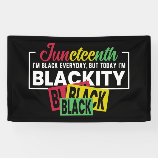 Juneteenth Black elke dag, maar vandaag ben ik zwa Spandoek (Horizontaal)