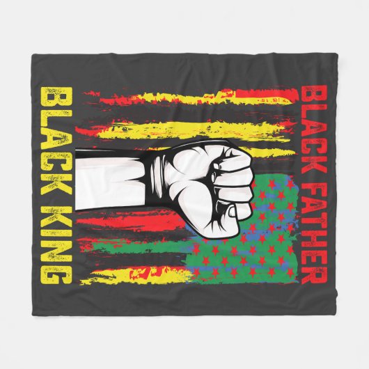 Juneteenth Black Father Day Dad King Celebrating F Fleece Deken (Voorkant (Horizontaal))