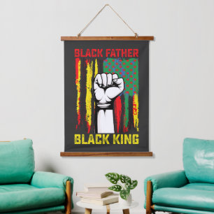 Juneteenth Black Father Day Dad King Celebrating F Hangend Wandkleed