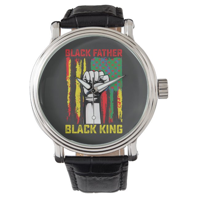 Juneteenth Black Father Day Dad King Celebrating F Horloge (Voorkant)
