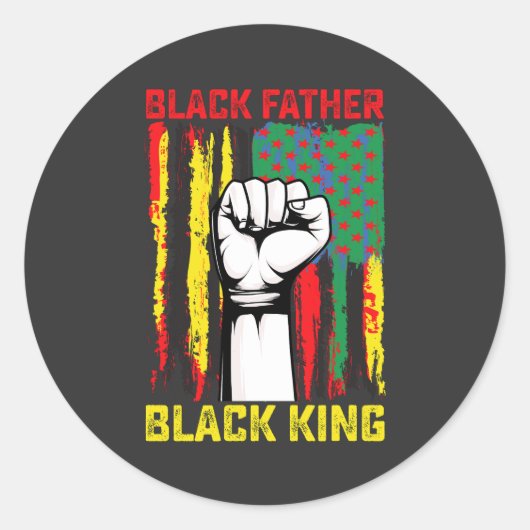 Juneteenth Black Father Day Dad King Celebrating F Ronde Sticker (Voorkant)