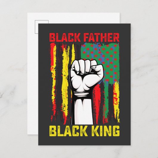 Juneteenth Black Father Day Dad King Celebrating F Uitnodiging Briefkaart (Voorkant / Achterkant)