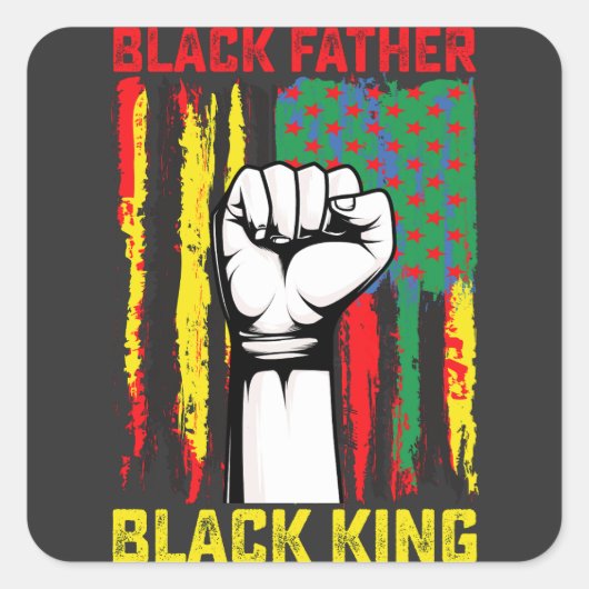 Juneteenth Black Father Day Dad King Celebrating F Vierkante Sticker (Voorkant)