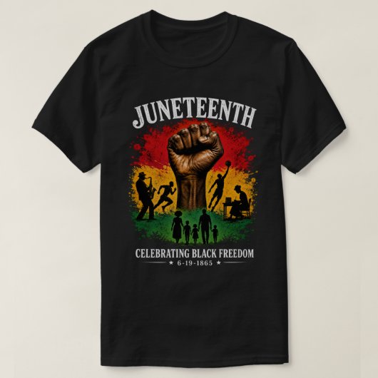 Juneteenth Black Freedom Celebration Erfgoed T-shirt (Design voorkant)