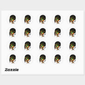 Juneteenth Black Girl Afro Woman Ronde Sticker (Vel)