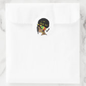 Juneteenth Black Girl Afro Woman Ronde Sticker (Tas)