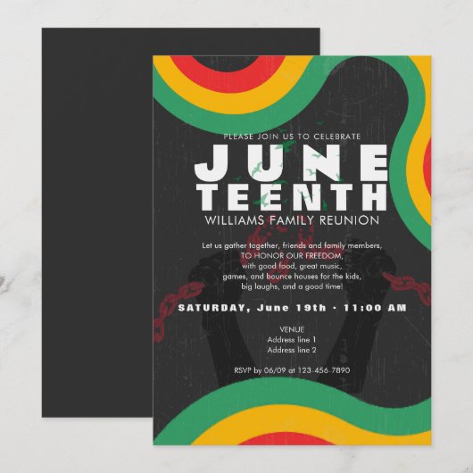 Juneteenth Black History 1865 Vrijheidsviering Kaart (Voorkant / Achterkant)