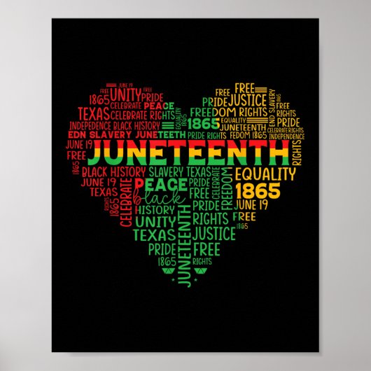 Juneteenth Black History Heart Freedom Afrikaanse  Poster (Voorkant)