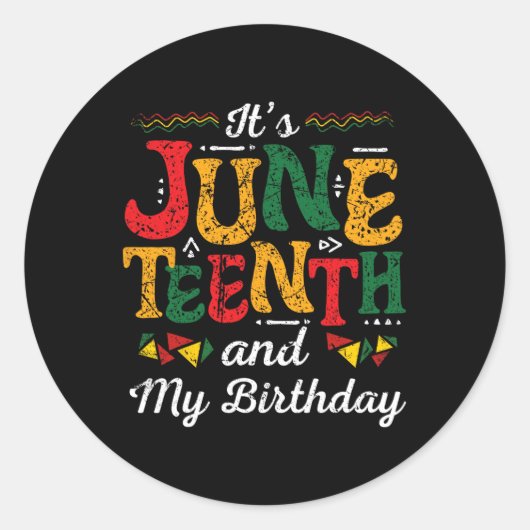 Juneteenth Black History Month Verjaardag 19 juni Ronde Sticker (Voorkant)