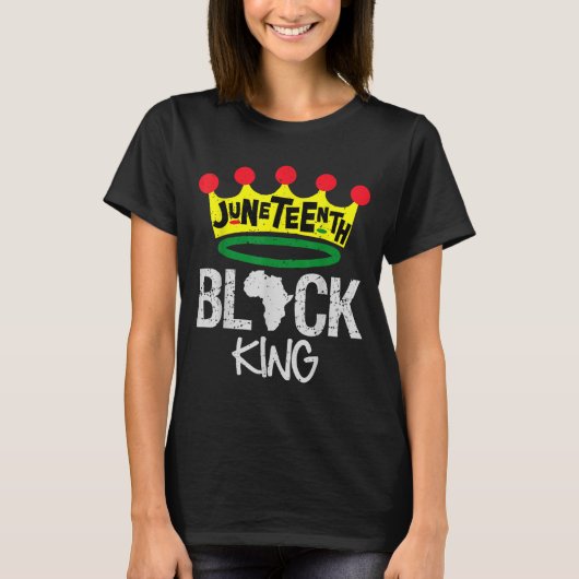 Juneteenth Black King Black Power Black Gesloten M T-shirt (Voorkant)