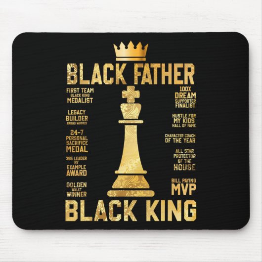 Juneteenth Black King machtigste Chess African Muismat (Voorkant)