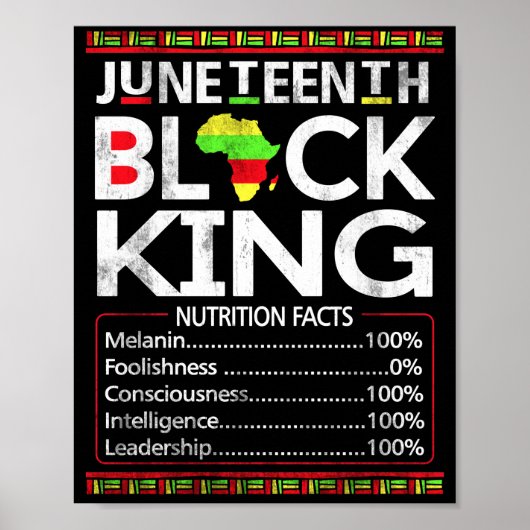 Juneteenth Black King Melanin Pap Fathers Day Poster (Voorkant)