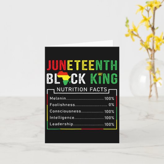 Juneteenth Black King Melanin Vaders Dag Mannen Jo Kaart (Gele Bloem)