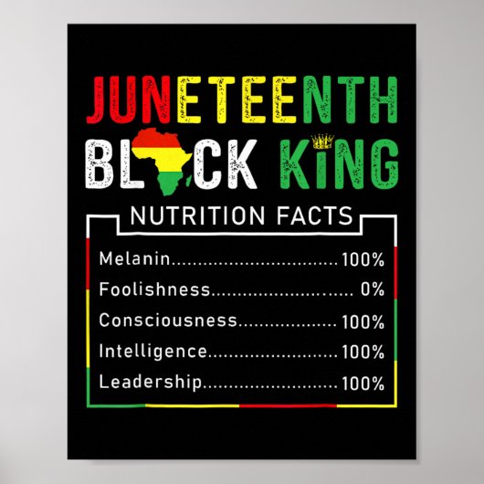 Juneteenth Black King Melanin Vaders Dag Mannen Jo Poster (Voorkant)