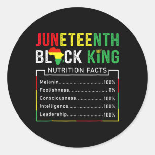 Juneteenth Black King Melanin Vaders Dag Mannen Jo Ronde Sticker