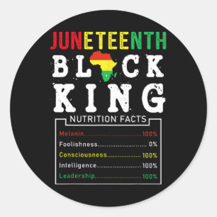 Juneteenth Black King Nutrition Feiten Vaderdag Ronde Sticker