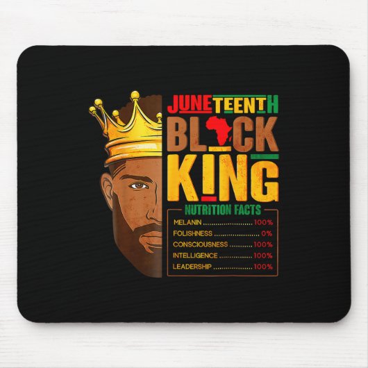 Juneteenth Black King Nutritional Facts Pride Afri Muismat (Voorkant)