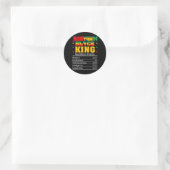 Juneteenth Black King Nutritional Facts Pride Afri Ronde Sticker (Tas)