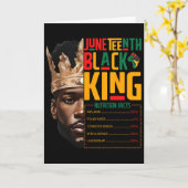Juneteenth Black King Pride Afrika Voedingsfeiten Kaart (Gele Bloem)