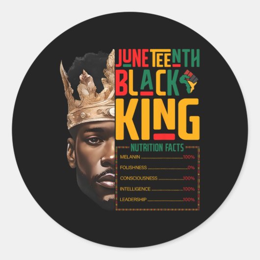 Juneteenth Black King Pride Afrikaanse voedingswaa Ronde Sticker (Voorkant)