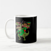 Juneteenth Black King Riding T Rex Dino Grappige J Koffiemok (Links)