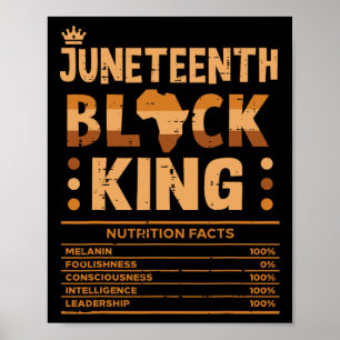 Juneteenth Black King Voeding Feiten Melanine Matc Poster