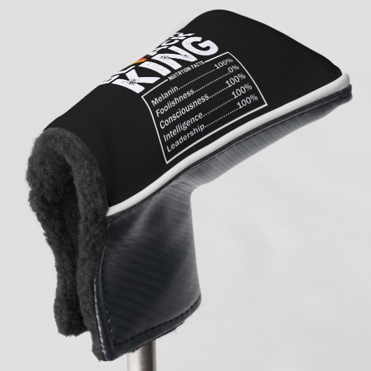 Juneteenth Black King Voedingsfeiten Melanine Golfheadcover (3/4 voorkant)