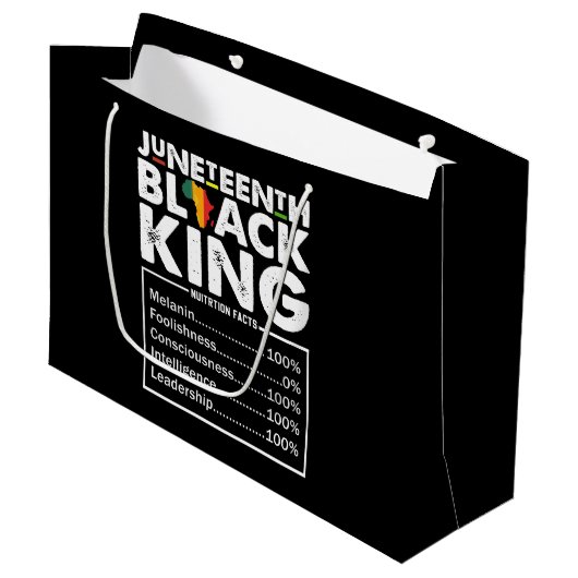 Juneteenth Black King Voedingsfeiten Melanine Groot Cadeauzakje (Voorkant Gekanteld)