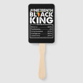 Juneteenth Black King Voedingsfeiten Melanine Handwaaier (Voorkant)