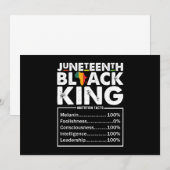 Juneteenth Black King Voedingsfeiten Melanine Kaart (Voorkant / Achterkant)