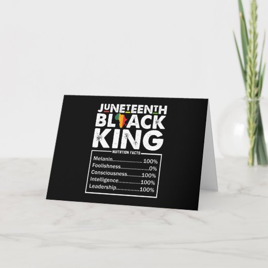 Juneteenth Black King Voedingsfeiten Melanine Kaart (Voorkant)