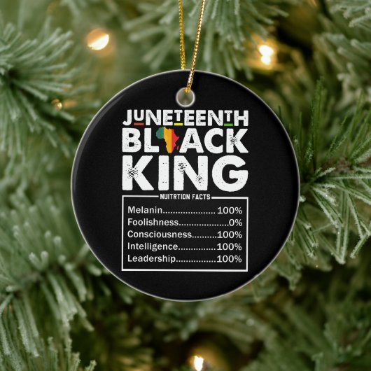 Juneteenth Black King Voedingsfeiten Melanine Keramisch Ornament (Boom)