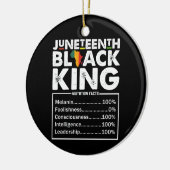 Juneteenth Black King Voedingsfeiten Melanine Keramisch Ornament (Links)