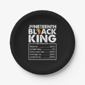 Juneteenth Black King Voedingsfeiten Melanine Papieren Bordje (Voorkant)