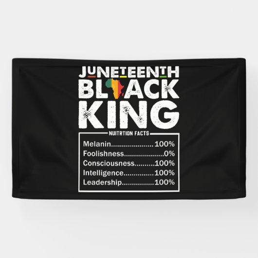 Juneteenth Black King Voedingsfeiten Melanine Spandoek (Horizontaal)