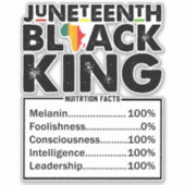 Juneteenth Black King Voedingsfeiten Melanine Sticker (Voorkant)