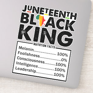 Juneteenth Black King Voedingsfeiten Melanine Sticker