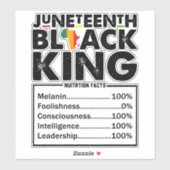 Juneteenth Black King Voedingsfeiten Melanine Sticker (Vel)