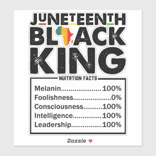 Juneteenth Black King Voedingsfeiten Melanine Sticker (Vel)