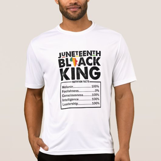 Juneteenth Black King Voedingsfeiten Melanine T-shirt (Voorkant)