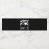 Juneteenth Black King Voedingsfeiten Melanine Waterfles Etiket (Enkel label)