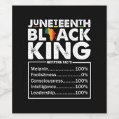 Juneteenth Black King Voedingsfeiten Melanine Wijn Etiket (Enkel label)