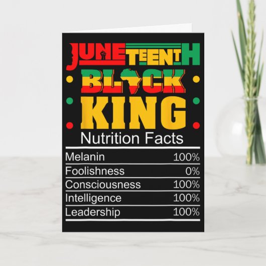 Juneteenth Black King Voedingsfeiten Pride Afri Kaart (Voorkant)