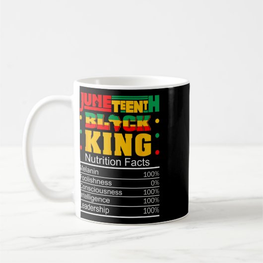 Juneteenth Black King Voedingsfeiten Pride Afri Koffiemok (Links)