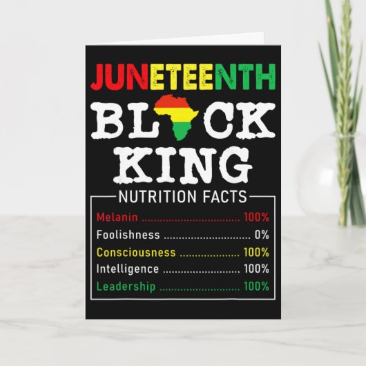Juneteenth Black King Voedingsfeiten Vaderdag Kaart (Voorkant)