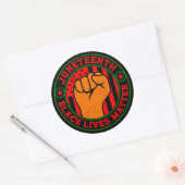 Juneteenth Black Lives Matter Ronde Sticker (Envelop)