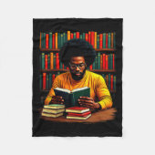 Juneteenth Black Man Reading Books  Fleece Deken (Voorkant)